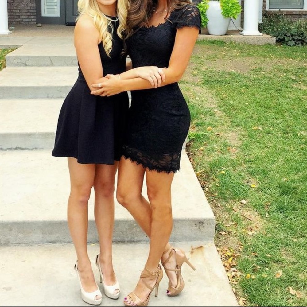 Jump Apparel Black Lace Mini Dress